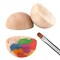 LUTER 300pcs 15mm Half Wooden Balls Unfinished Split Wood Balls Mini Half Natural Wooden Balls for DIY Projects Kids Arts and Craft Supplies